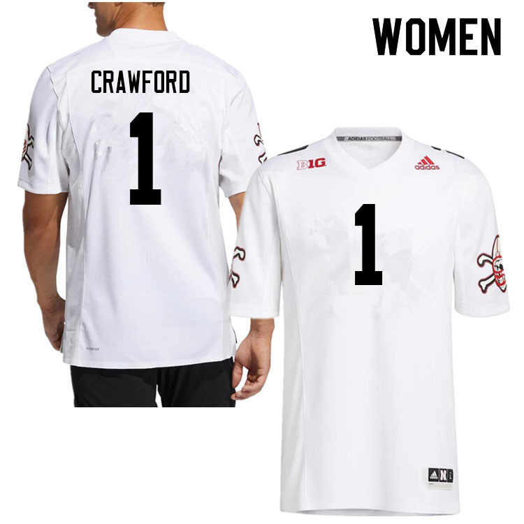 Women #1 Decoldest Crawford Nebraska Cornhuskers College Football Jerseys Sale-Strategy - Click Image to Close